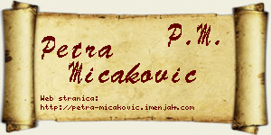 Petra Micaković vizit kartica